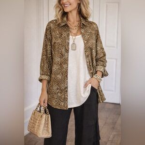 Quacker Factory Animal Print Blouse